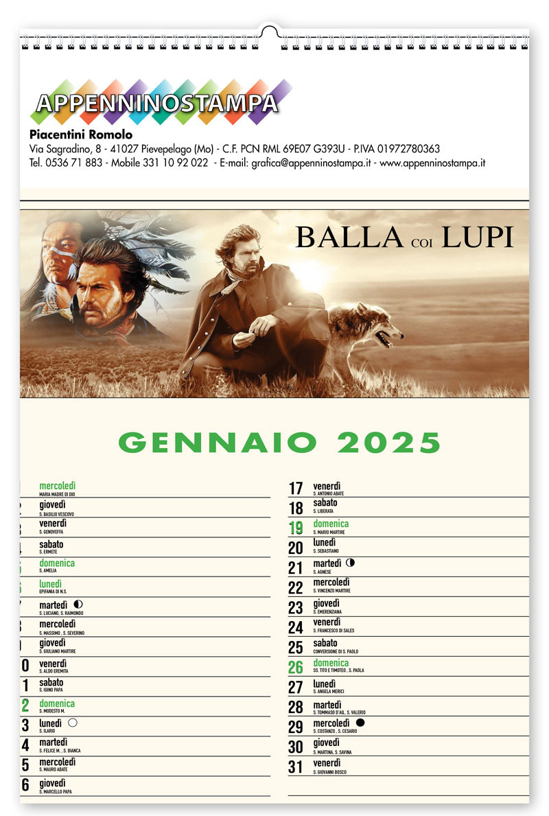 Calendario illustrato Films iconici