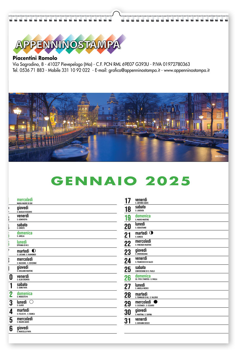 Calendario illustrato Città del mondo