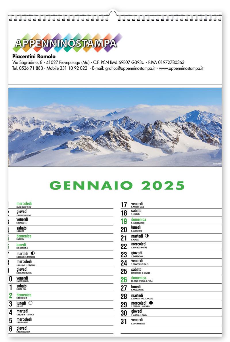 Calendario illustrato Paesaggi Montagna