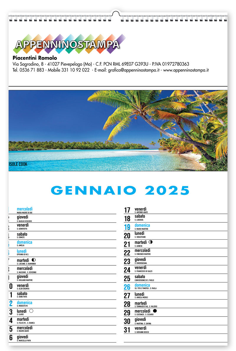 Calendario illustrato Paesaggi Tropicali