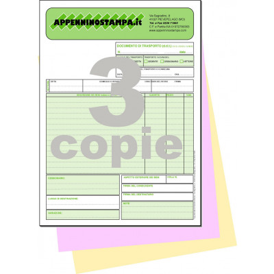 Fascicoli 3 copie in carta chimica A5 